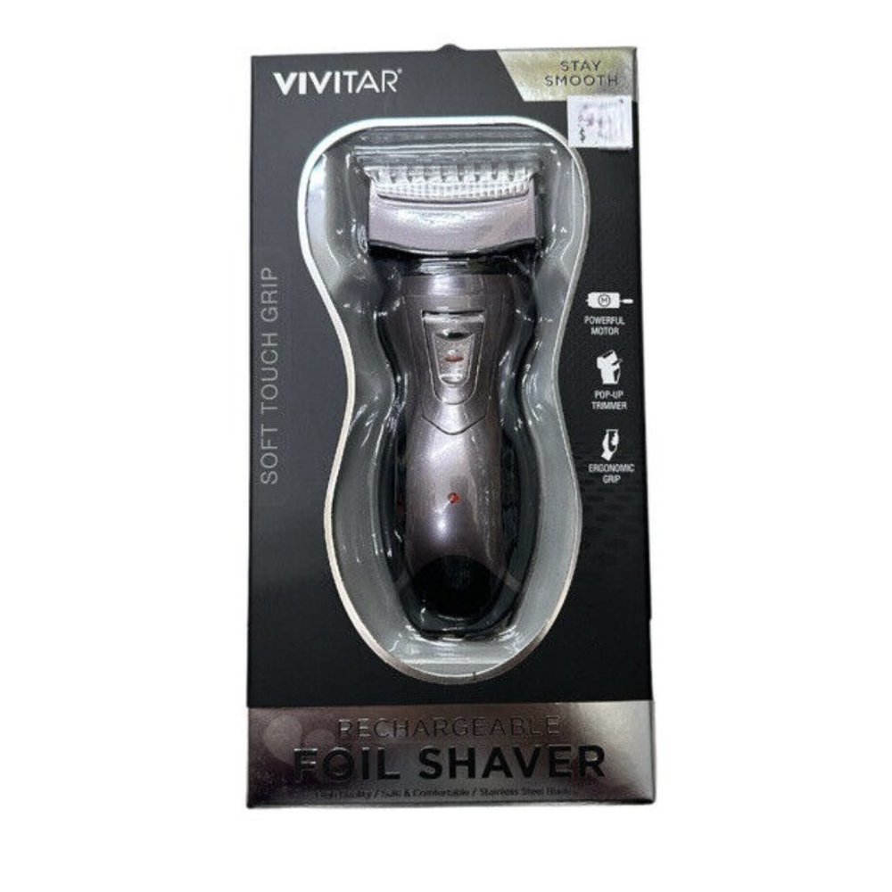 Vivitar Rechargeable Shaver Dual-Head Foil with Soft Touch Grip (PG-V003